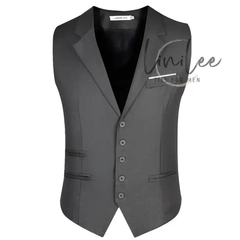 Gray buttoned vest.