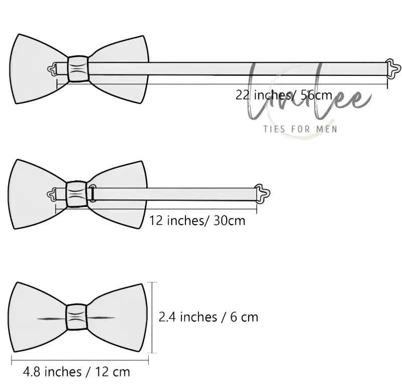 Bow tie size chart.