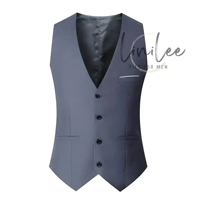 Gray buttoned vest.