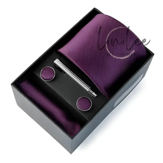 Purple tie and accessories gift set.