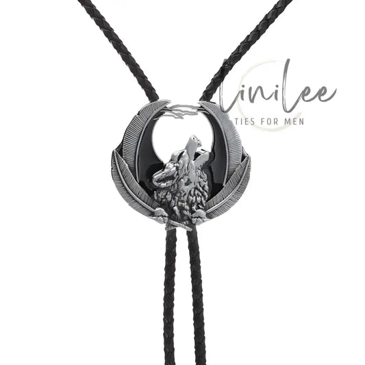Wolf bolo tie.