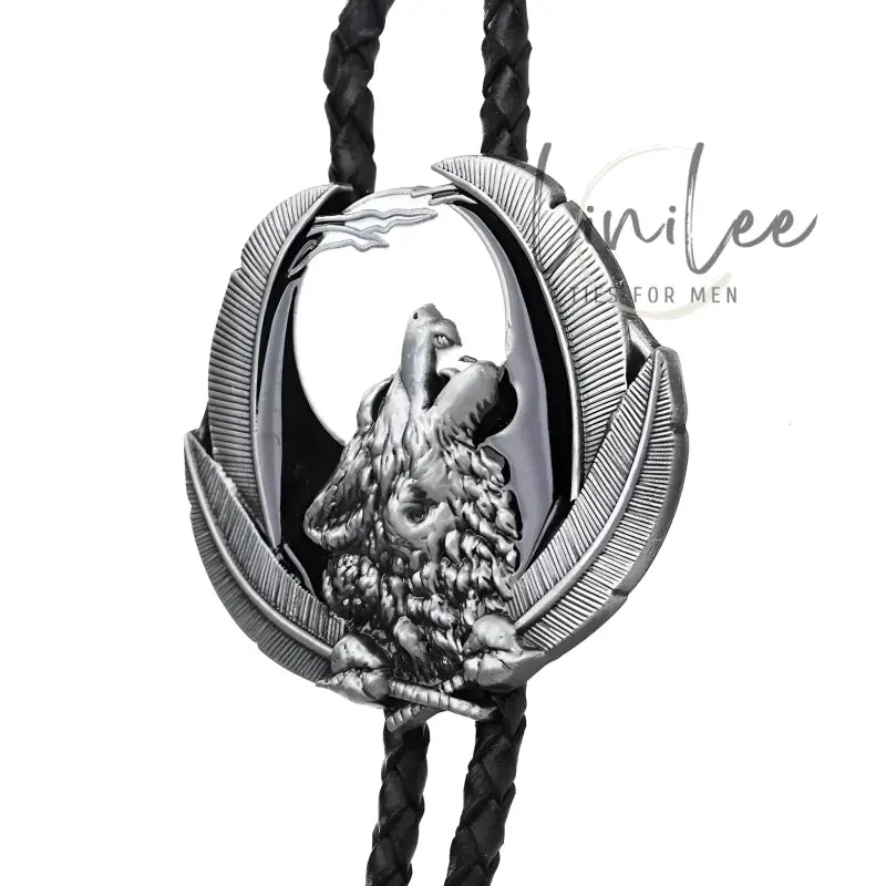 Wolf bolo tie.