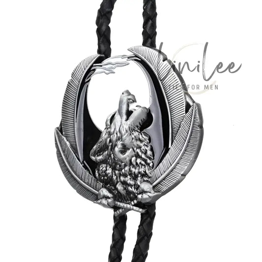 Wolf bolo tie.