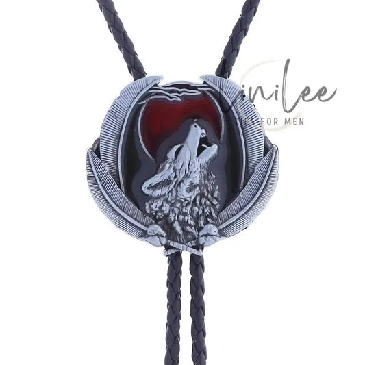 Wolf bolo tie.