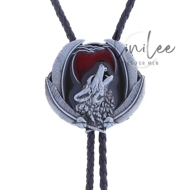 Wolf bolo tie.
