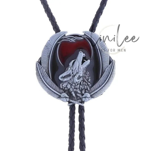 Wolf bolo tie.
