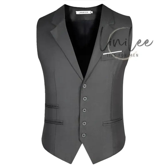 Gray buttoned vest.