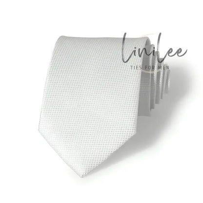 White textured necktie.