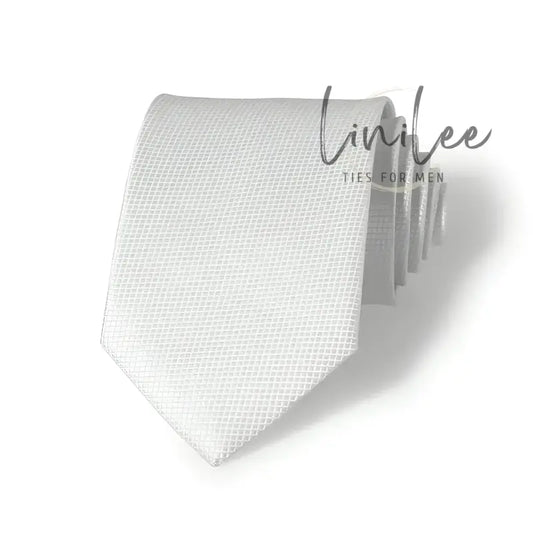 White textured necktie.