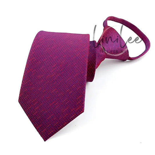 Purple textured necktie.
