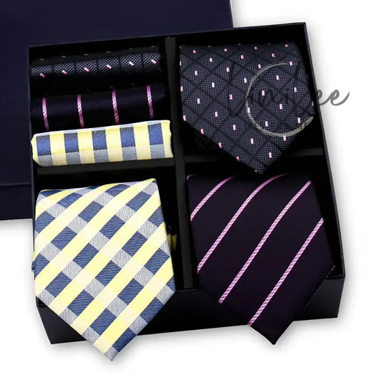 Collection of ties in a gift box.