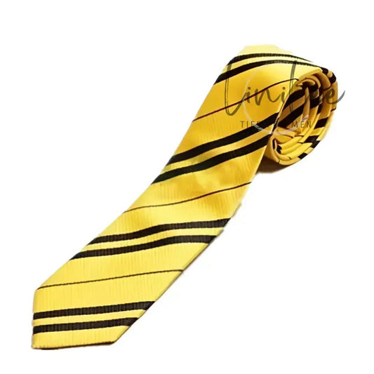 Yellow and black striped tie.