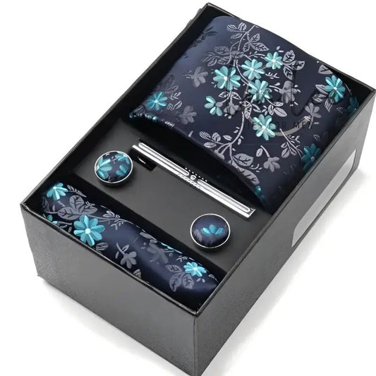 Floral tie and accessories gift set.