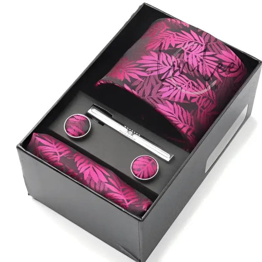 Floral tie and accessories gift set.