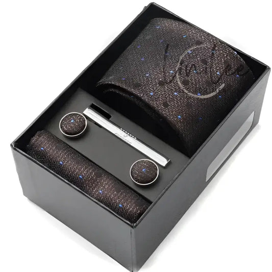 Black tie and accessories gift set.