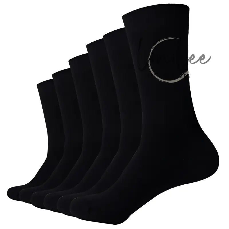 Six black socks.