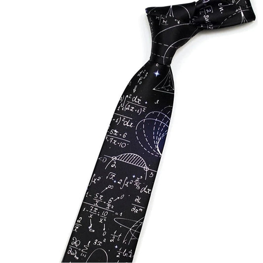 Math Genius Tie black white - linilee