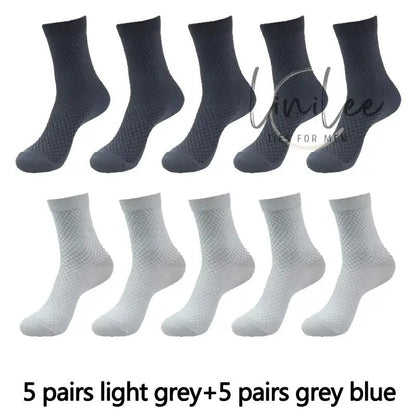 Ten pairs of breathable socks.