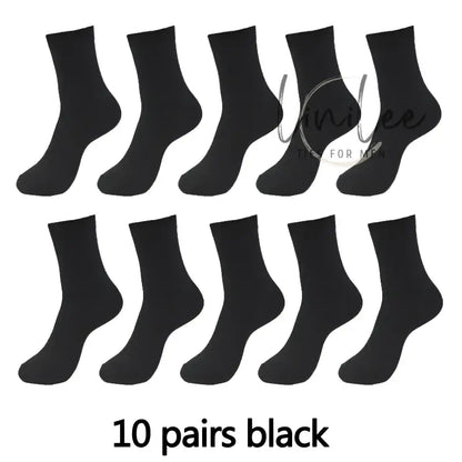 Ten pairs of black socks.