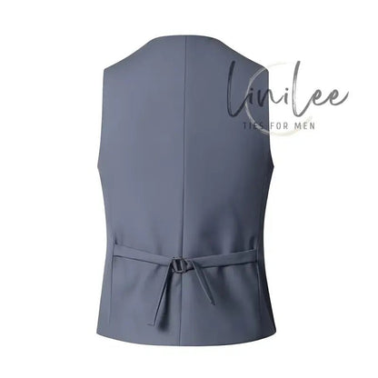 Gray suit vest back.