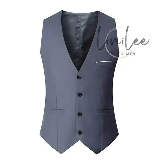 Gray buttoned vest.
