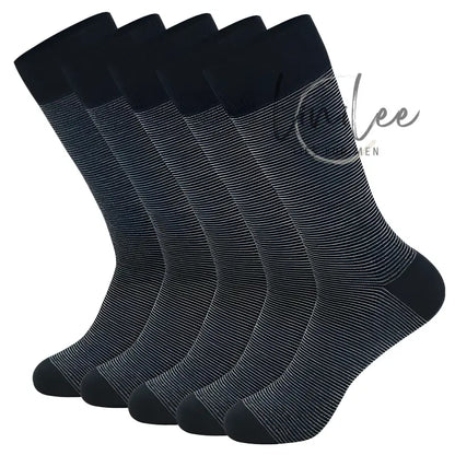 Six striped dress socks.
