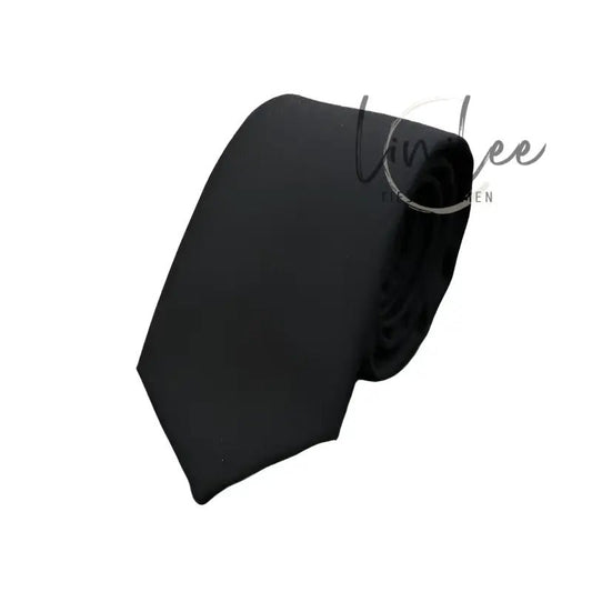 Black necktie.