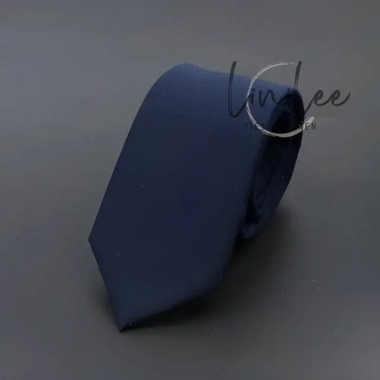 Navy blue necktie.