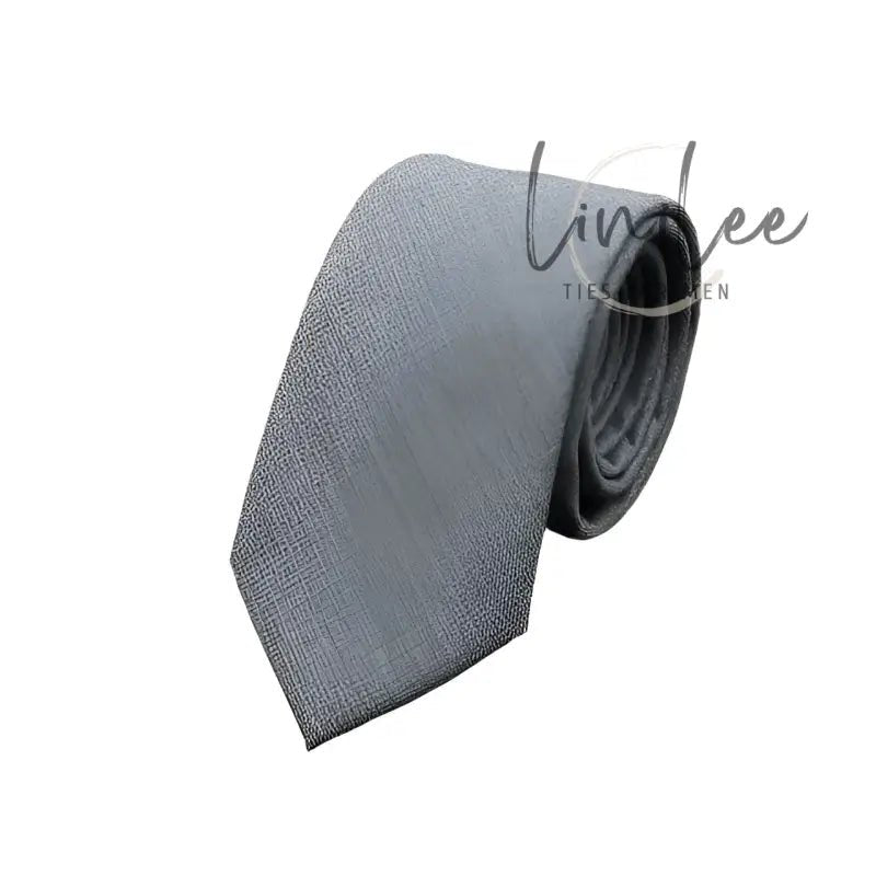 Gray textured necktie.