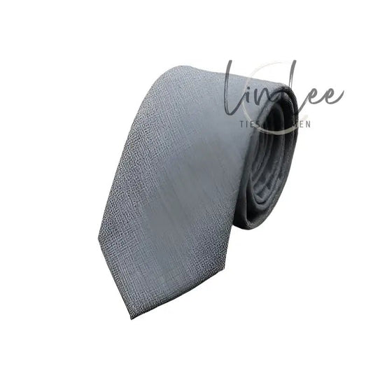 Gray textured necktie.