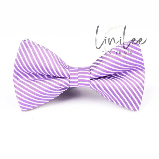 Striped purple bow tie.